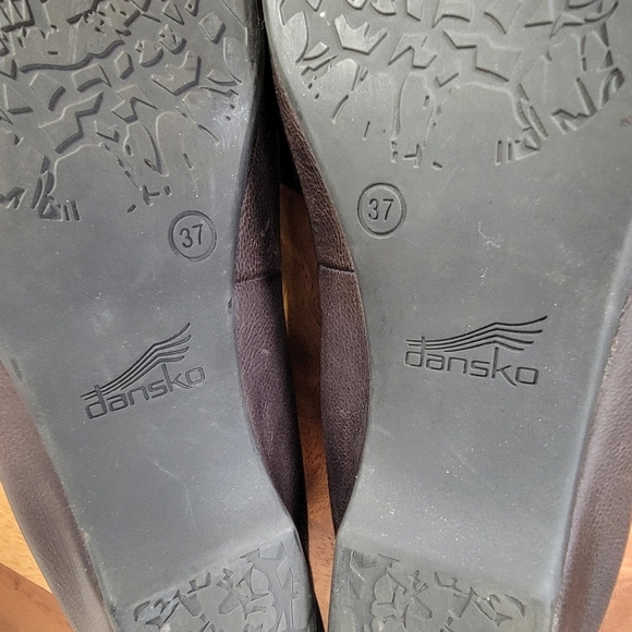 Dansko Lisanne Brown Leather Flats Burnished Bronze Toe Cap Size 37 - Picture 13 of 17